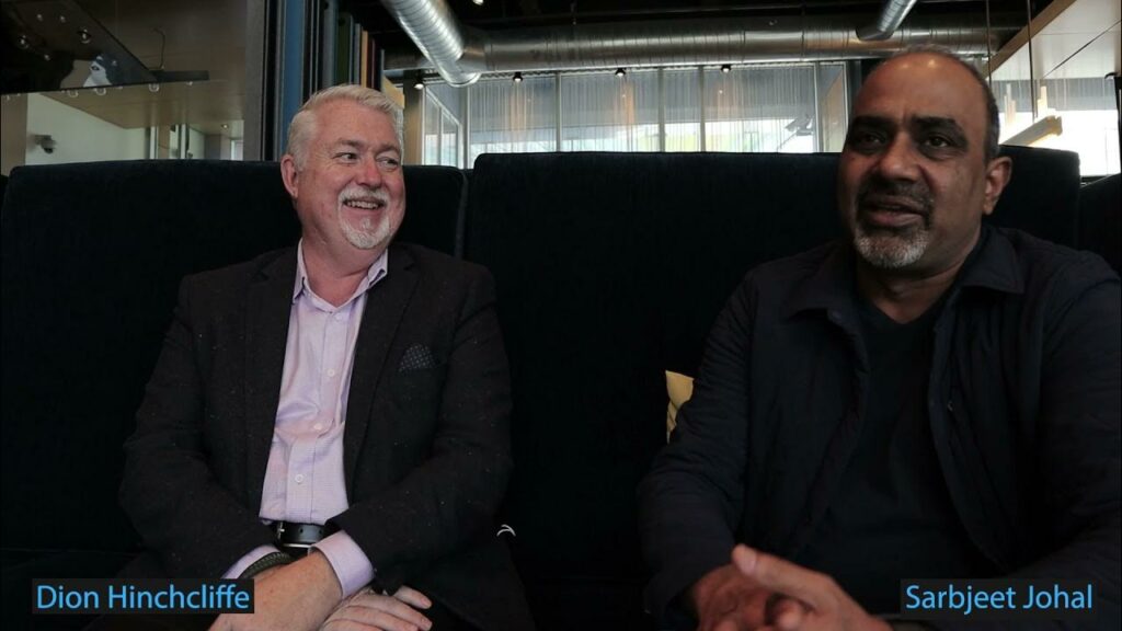 YouTube thumbnail: AWS re:Invent 2021 Predictions and the Cloud Landscape | Dion Hinchcliffe and Sarbjeet Johal