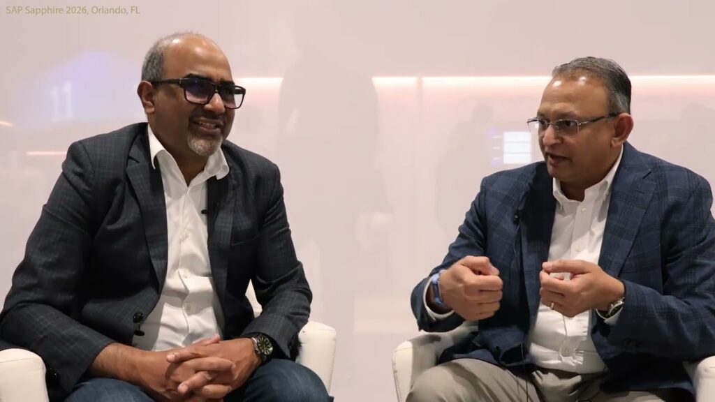 YouTube thumbnail for Bhaskar Ramachandran and Sarbjeet Johal’s discussion at SAP Sapphire 2026