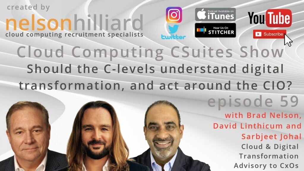 YouTube thumbnail: Digital Transformation and the C-Suite | Sarbjeet Johal on the Cloud Computing C Suites Show