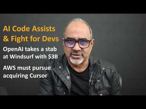 YouTube thumbnail: The Competition for AI Developers | Windsurf and Coding Assistants